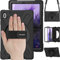 BRAECN Funda para Samsung Galaxy Tab S7 FE 12.4 Pulgadas 2021, Carcasa Rugosa con Soporte de Rotación, Correa de Mano/Hombro, Funda Antichoque para SM-T730/SM-T736, Negro