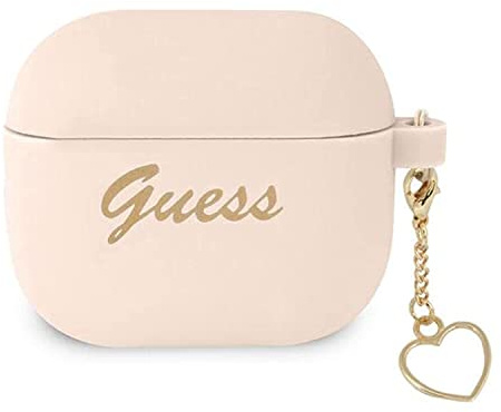 Guess GUA3LSCHSP Hülle für AirPods 3 rosa Silicone Charm Collection