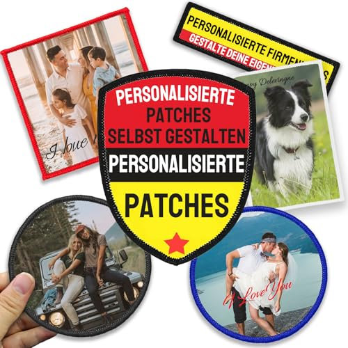 Personalisierte Patches, Patches selbst gestalten – Füge dein Foto/Logo/Text für Kleidung, Jacken, Caps und Hundegeschirre hinzu