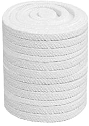 Jonoisax Cuerda de Fibra cerámica Cuadrada - Junta Plana Trenzada 1260 ℃ Cuerda de Fibra cerámica 14 * 14 mm Tira de Sellado para Puerta de Horno,5 M