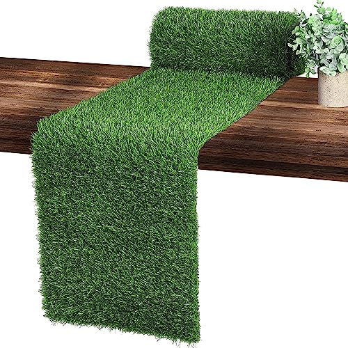Ruisita Kunstrasen Tischläufer 30,5 x 91,4 cm Kunstgras Tischläufer Grasteppich Tischdekorationen für Frühling Sommer, Hochzeit, Babyparty, Partydekoration