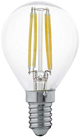 EGLO E14 LED Lampe, Glühbirne klassisch in Tropfenform, Leuchtmittel Tropfen für Retro Beleuchtung, 4 Watt (entspricht 32 Watt), 350 Lumen, warmweiß, 2700 K, Edison Birne P45, Ø 4,5 cm