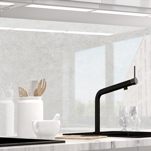 StickerProfis Küchenrückwand selbstklebend Matt-Optik - White Natural Stone - 1.8mm, Versteift, alle Untergründe, Hart PET Material, Premium 60 x 400cm