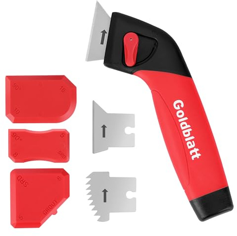 Goldblatt Grout Removal Tool with 3 Stainless Blades, Caulk Scraper Remover