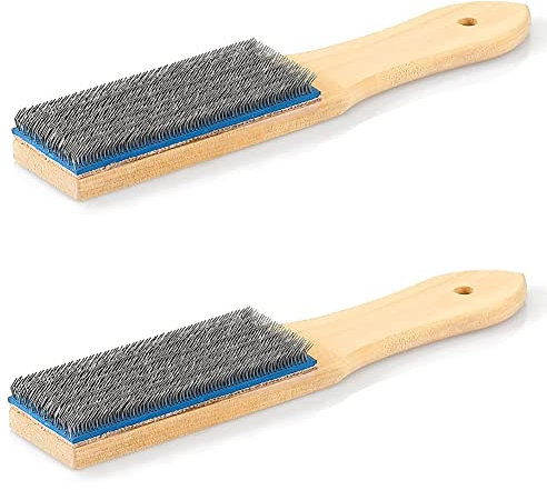 Hagsnec File Card Brush Steel Card File Brush Cleaner Chip Metal Bits Cleaning 8.26 Inch Length, 2 Pieces