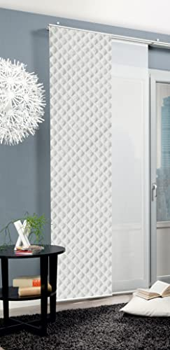 HOME WOHNIDEEN 84679 Schiebegardine MARPENT Digitaldurck Dekostoff Seidenoptik 245x60, Farbe:grau, Größe:245 x 60 cm, Anzahl:6er Set (3X Bedruckt, 3X Uni)