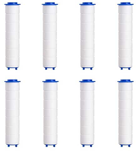 VEGCOO Filtre Pommeau de Douche,8 Pcs Filtre Douche en Coton PP de Douchette Anti-calcaire Amovible pour Douchette (80mm)