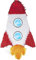 P'TIT CLOWN - 22908 - Pinata Rakete - Einfaches Befüllen - Dekorationszubehör für Kindergeburtstage, Kirmes, Feiern - Karton, Papier - Mehrfarbig - 39 x 44 cm
