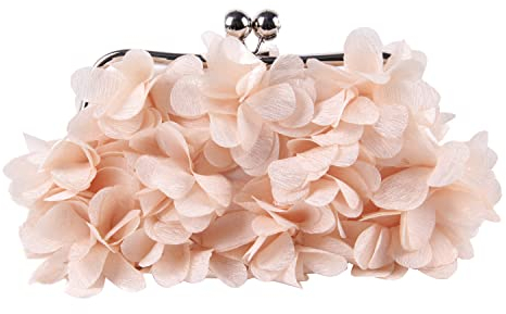 SUKUTU Pochette da Sera da Donna Borsa da Sera con Fiori Borsa da Donna con Tracolla a Catena da Sposa