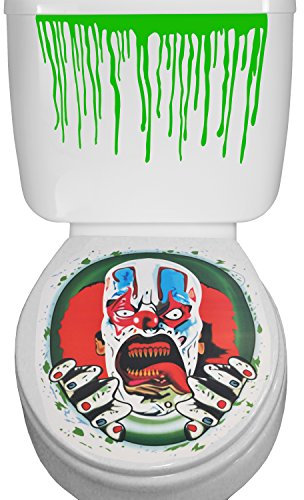 Halloween Toilet Seat Vinyl Sticker Decoration Bathroom Cover Scary Fancy Dress Horror Party Evil Clown