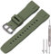 Wasserdichtes Silikon-Uhrenarmband kompatibel mit Casio Protrek PRG650 600 PRW6600 Herren-Sport-Ersatzarmband 24mm Strap (Military Green Black buckle)
