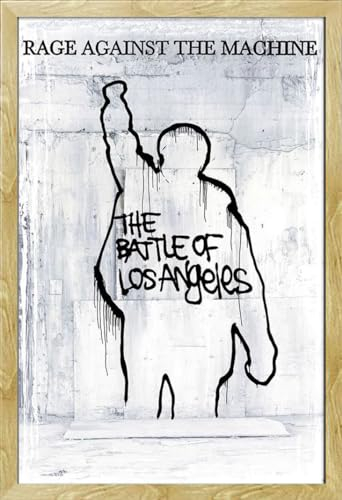 empireposter Rage Against The Machine - The Battle for Los Angeles - Poster Druck - Größe 61x91,5 cm + Wechselrahmen, Shinsuke® Maxi MDF Buche, Acryl-Scheibe