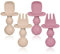 Aolso Cuillères Bébé Silicone,4pcs Couverts Ergonomiques Bébé,Cuillère Bébé d'apprentissage, Ensemble de Fourchette Cuillère Bébé，Ideal Apprentissage Diversification Alimentaire,Auto-alimentation