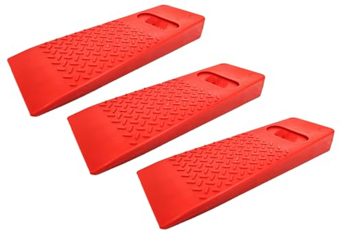 HMH Fällkeile 200x75x25mm 140x65x20mm Keil aus Kunststoff schlagfest Fällheber Forstkeil Hubhöhe 20/25mm zum kontrollierten Fällen von Bäumen (3 Stück, 200x75x25mm)
