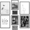 ARTFAVES® Poster Set - WINE TIME - mehrteilige Wanddeko Wohnzimmer & Küche & Esszimmer - 8 moderne Wandbilder Wein, zu Vino sag ich nie no, schwarz weiss, mit Rahmen Schwarz