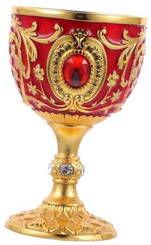 PRETYZOOM Coupe En Relief Du Calice Royal Gobelets À Vin Rétro Européens Tasse À Liqueur De Vin Verres À Vin Médiévaux Verre À Vin Pour Bière Whisky Lait Rouge