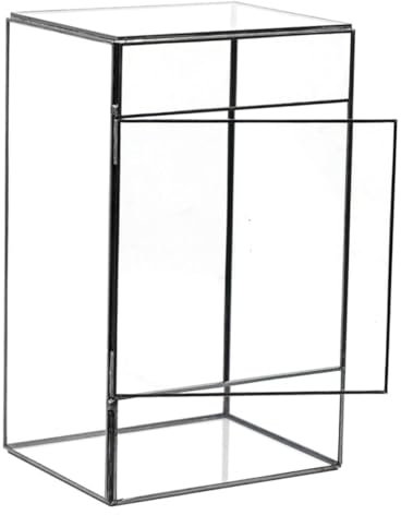 FONDOTIN Handgefertigtes Geometrisches Glas-Terrarium Tischdeko DIY Pflanzgefäß Für Sukkulenten Mikrolandschaft Displayhalter Aus Langlebigem Zinn Glas Für Pflanzen Und Blumen