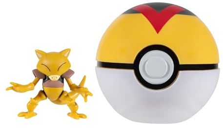 Pokémon PKW3144 Clip 'N' Go Abra inkl. 5,1 cm großer Kampffigur und Levelball-Zubehör, Mehrfarbig