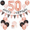 Women 50th Birthday Decorations Black Rose Gold 50th Black Rose Gold Birthday Decorations 16 Pack by Wonsta