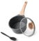 Kordisen 16cm/1.4L Sauce Pan with Lid, Non Stick Small Pot with Granite Coating, Saucepan with Pour Spout, Multipurpose Handy Induction Pot, Cooking Pot, PFOA/PFOS Free