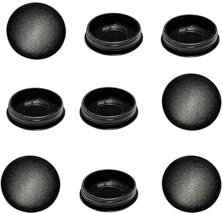 Ctyjia 25 Pièces Cache Trou en Plastique 15mm, Bouchon Trou Vis Meuble Noir pour Armoires Meubles Étagères