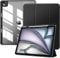 TiMOVO Hülle für New iPad Air 13 Zoll (M3/M2-2025/2024), Schutzhülle mit Stifthalter, Schlank Ständer Schutzhülle mit Klarer Transparent Rückseite für iPad air 13, Auto Schlaf/Aufwach, Schwarz