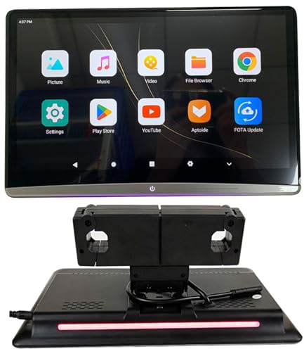 2 DVD Players Dual Screen for Car, 13.3 2G+32G Portable CD Player, Android 11 Support W-i-F-i/1080P Video, HDMI IN / HDMI OUT / USB / TF interface, IPS Touchscreen, Car TV Headrest Monitor Tablet