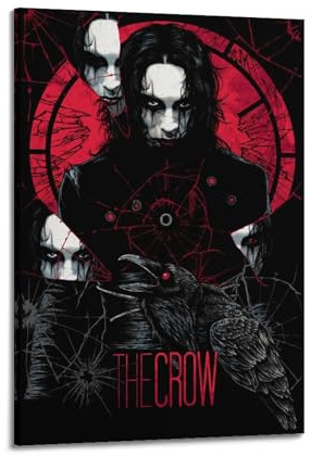 Szzmyo Filmposter The Crow, dekoratives Gemälde, moderne ästhetische Leinwand, Poster, Schlafzimmer-Kunst, Wohnzimmer, Dekoration, Poster, 60 x 90 cm, Rahmenstil