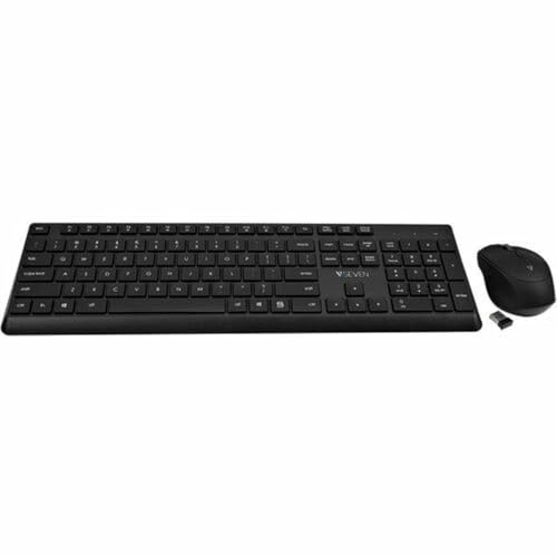 V7 CKW350US Tastatur und Maus, Schwarz, QWERTY US