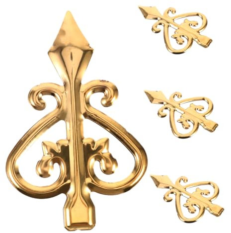 WHAMVOX Unique Fence Gate Finials 4pcs Metal Fence Heads Anti-Climbing Feature Garden Railing Decoration