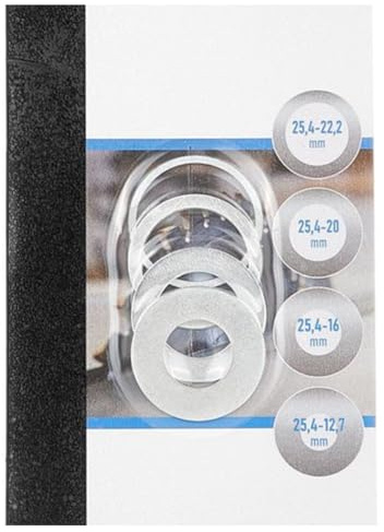 Reduzierringe für Kreissägen, 4er Set, 25,4-22,2 mm, 25,4-20 mm, 25,4-16 mm, 25,4-12,7 mm