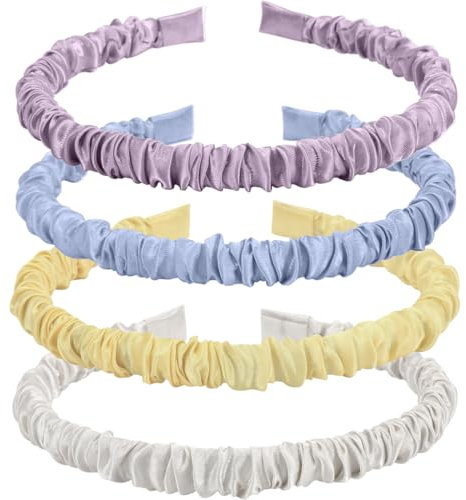 ZKGYUS Lot de 4 bandeaux rembourrés en velours pour femme - Style rétro - Bijou de cheveux vintage - Pour femmes et filles