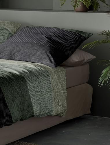 Irisette Feinbiber Bettwäsche Koala 200x200 Streifen grau grün 8430-30