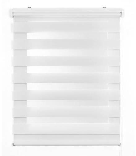 Doppelrollo Fensterrollo lichtdurchlässig & verdunkelnd Duo Rollo ideal für Innenräume Sonnenschutzrollo Zebrarollo für Fenster & Türen mit Bohren STORESDECO Weiß 90x160 cm (BxH)