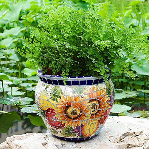 Outdoor/Indoor spanischer runder großer blumentopf keramikboden Bonsai-pflanzgefäß gartendekoration kreativer topfpflanzentopfpastoraler Stil vorgestellt mediterraner großer FL. in verschiedenen