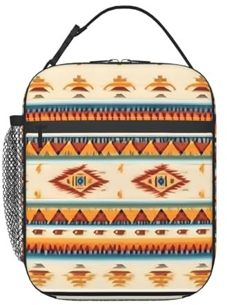 HJLUUFT Lunchtasche mit Indianer-Aufdruck, langlebige und isolierte Bento-Lunchbox-Kühltasche für Erwachsene und Kleinkinder