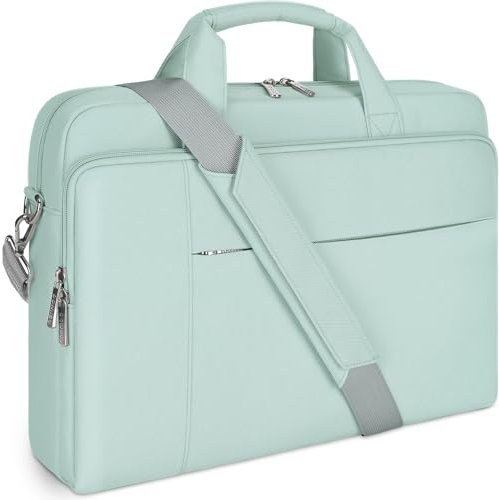 DOMISO 14 Pouces Imperméable Sacoche de Protection Ordinateur Portable Sac à Bandoulière Serviette pour 14 HP Stream 14 Chromebook 14/ThinkPad P14s T14s L14 Gen 2/ASUS ZenBook,Menthe Verte