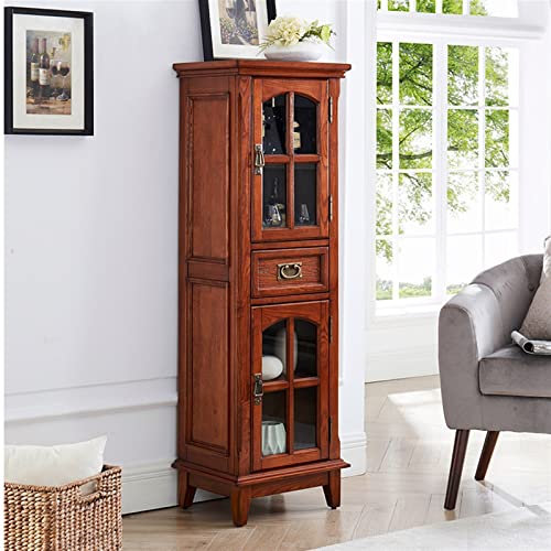 Moderner Weinschrank aus Holz für Bad und Küche, kompakter, schmaler, freistehender Seitenschrank für kleine Räume