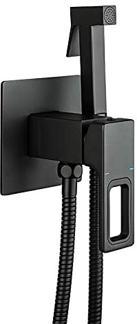 sjdoPulse Cloth Diaper Sprayer Kit Brass Hot And Cold Water Handheld Bidet Sprayer Toilet Kit Black Square Toilet Sprayer Wall Mounted Bathroom Washroom Set With Shower Hose