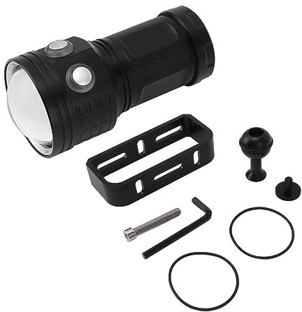 FLEXMAN Scuba Diving Ficklampa Dyklampa, 10000LM IPX8 Vattentät Professionell Dykvideoljus, Dyk 100M Röd Blå Fyllningsljus Undervattensficklampa för undervattensporter