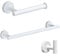 YUET Set di 3 barre portasciugamani da bagno in acciaio inox, per montaggio a parete, porta carta igienica, gancio per accappatoio, bianco