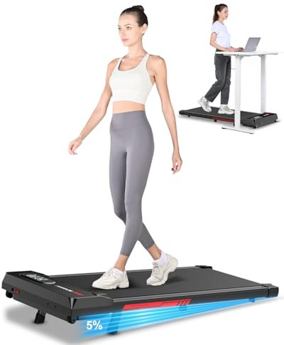 Walking Pad with Incline, Treadmills for Home, 2.5HP Portable Electric Under Desk Treadmill with LED Display & Remote, Adjustable Speed, No Assembly