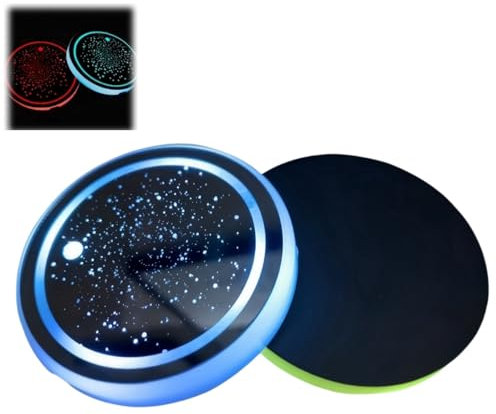 Led Car Coasters,7 Colors Luminescent Car Cup Coaster,USB Charging C-ar C-up Holder,Non-Slip C-ar Coast-er C-up Mat,C-ar Led Interior Lights,C-ar Accessories Interior,C-ar C-up Hold-er Coast-er