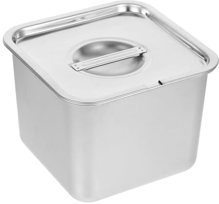 PRETYZOOM Eisbehälter Aus Edelstahl Mit Deckel Wiederverwendbarer Gefrierbehälter Für Selbstgemachte Eiscreme Auslaufsicher 18cm Für Kühlschrank Und Reisen
