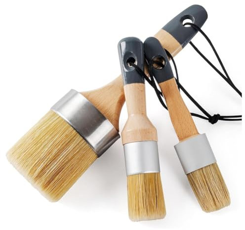 Bamberg Chalk and Wax Paint Brush, Large Chalk Paint Brush and Small Wax Brush for Chalk Paint,Chalk Paint Brushes for Furniture
