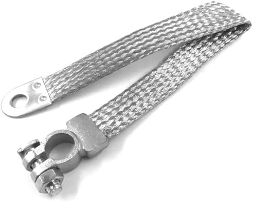 cyclingcolors 1x Cable de Masa trenzado Batería Sección Cable masse 25mm² Longitud 500mm Tensión Nominal 12V 24V Conector Anular vehículo coche motocicleta tractor