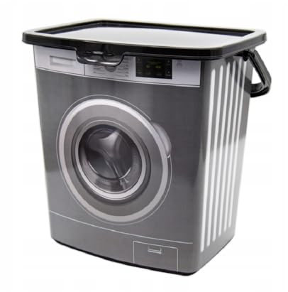 MIKONI Waschpulverbox Waschmittelbox 23x18x22cm Waschmitteldose Waschmittelbehälter Aufbewahrungsbox mit Henkel (Grau)