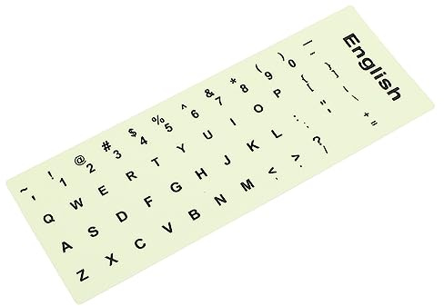 Khaki Fluorescent English Keyboard Sticker for Laptop and Desktop | One Sheet Matte Sticker, Glow in Dark, Residue-free Removal, Wear-resistant, Home Office Use