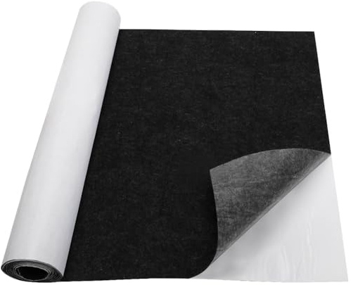LOMUG Filz Selbstklebend 1mm, 50x150cm Klebefilz Selbstklebend, Selbstklebender Filz Klebevlies, Filzstoff Selbstklebend für DIY Box Liner, Wohnmobil,Stühle, Schwarz