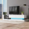 Crlnaup Elegante mobile TV bianco lucido - 1,4 metri di lunghezza, illuminazione LED a 16 colori, superficie TV da 60 pollici - Un mobile che unisce eleganza e funzionalità